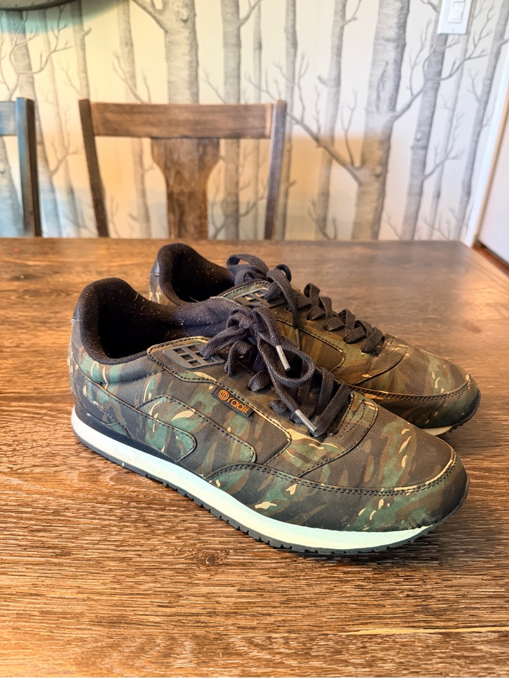 Radii Camo Low-Top Sneakers in Green and Black